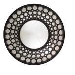 Northlight 24.75" Glamorous Cascading Orbs Black Framed Round Wall Mirror