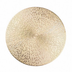 Aoibox Gold Metallic Vinyl Hollow Placemats Set of 6, Washable Easy Clean Non Slip Stain Heat Resistant Dining Table Mats for Wedding Party Decoration - 1 of 4
