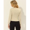 Allegra K Women's Work Office Zipper Decor Collarless Cropped Blazer - 3 of 4