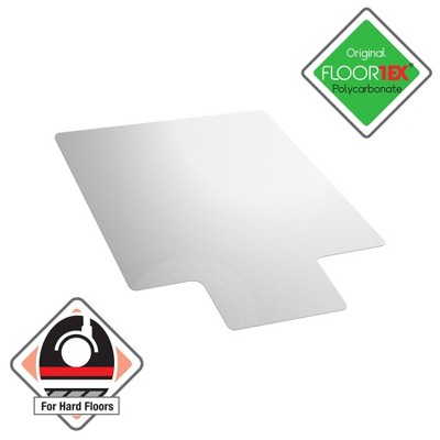 35"x47" Polycarbonate Anti-Slip Chair Mat for Hard Floors and Carpet Tiles Lipped Clear - Floortex