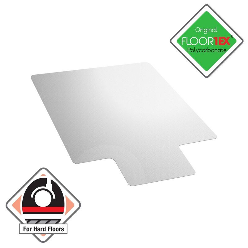 48&#34;x60&#34; Polycarbonate Anti Slip Chair Mat for Hard Floors and Carpet Tiles Lipped Clear - Floortex, 1 of 13