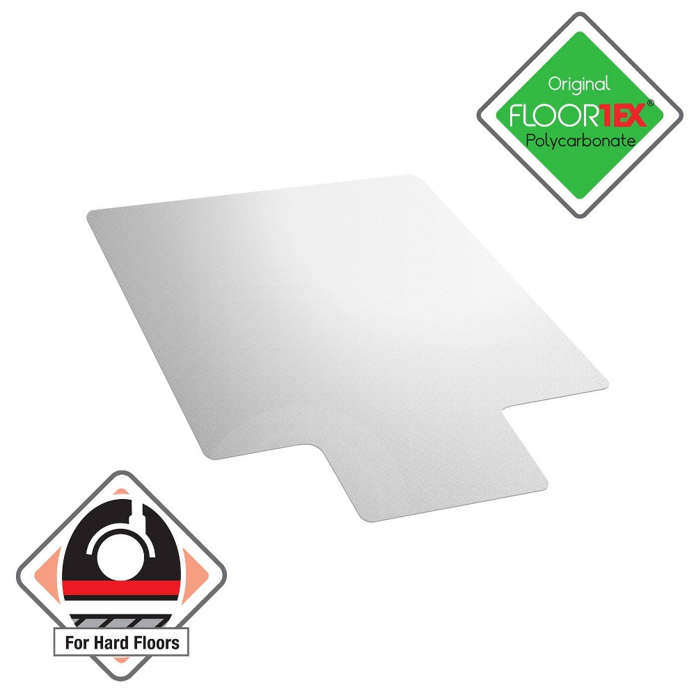 Photos - Other Textiles Floortex 35"x47" Polycarbonate Chair Mat for Hard Floors Lipped Clear  