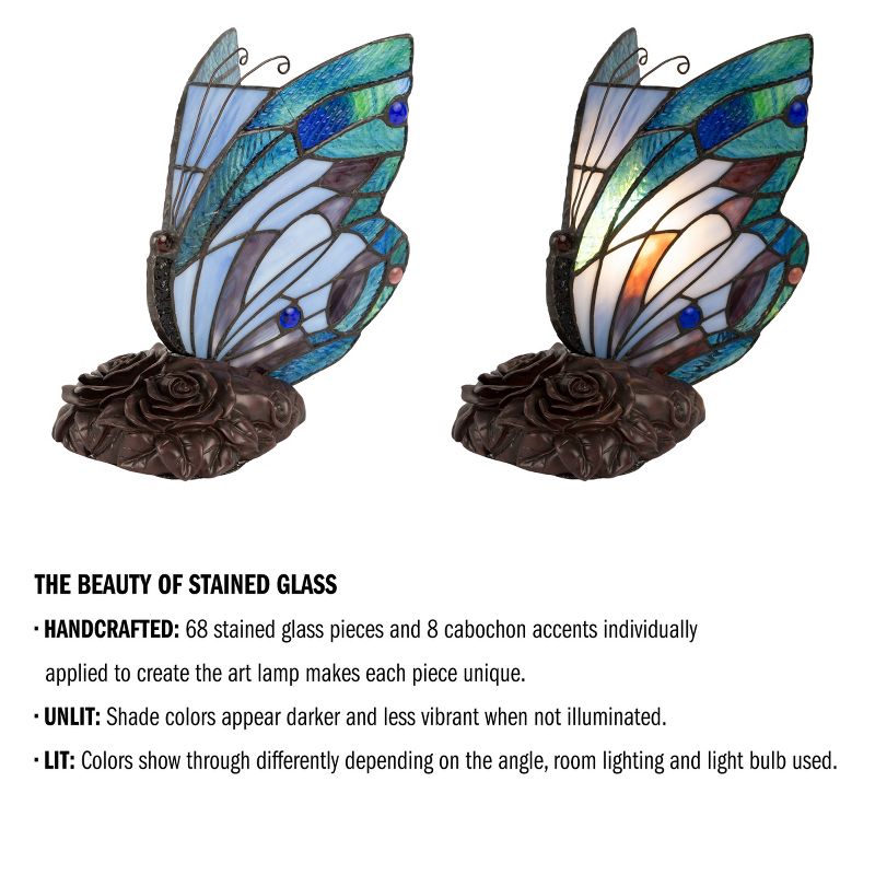 Hasting Home Tiffany Stained-Glass Butterfly Lamp, 4 of 9