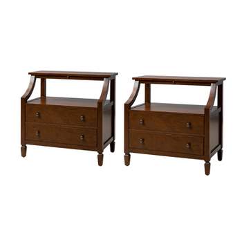 Bernadette 2 - Drawer Nightstand with Built-In Outlets Set of 2|Hulala Home