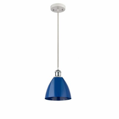 Plymouth Dome - 1 Light Cord Hung Mini Pendant In Industrial Style-11.25 Inches Tall and 7.5 Inches Wide
