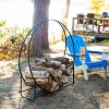 Sunnydaze Indoor/Outdoor Iron Round Fire Pit or Fireplace Firewood Log Hoop Rack Holder - Black - image 2 of 4