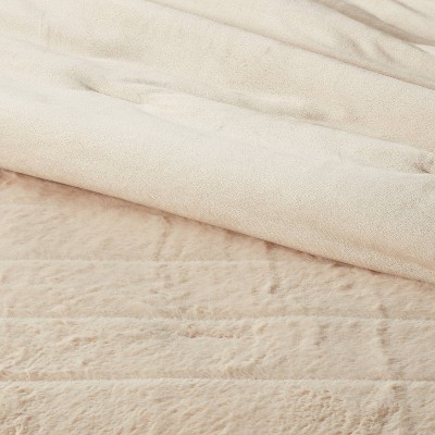 Threshold Luxe Faux-Fur Comforter & Sham Set Lightweight