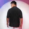 Campus Sutra Men Men's Onyx Black Striped Knit Oversized Shirt - 4 of 4