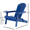 CAVINAS Wooden Folding Adirondack Chair, Rustic Foldable Outdoor Chair with Slatted Design, Portable Camping Chair for Adults, Patio Chair - 4 of 4