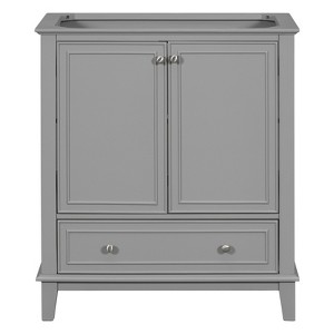 ChicFurnit 30 Inch Bathroom Vanity without Sink Freestanding Bathroom Cabinet Base with Doors and Drawer for Bathroom, Green/Gray/White - 1 of 4