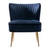WestinTrends Phoebe Upholstered Tufted Velvet Accent Chair With Metal Leg - 3 of 4