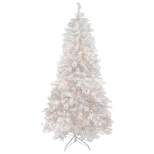 Northlight 7.5' Pre-Lit Flocked White Spruce Artificial Christmas Tree - Clear Lights