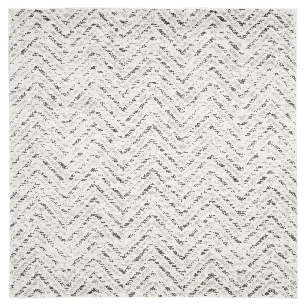 6'x6' Square Adirondack Chevron Rug Ivory/Charcoal - Safavieh