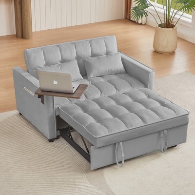 VYNXARIA Chic Blue Pull-Out Sofa Bed: Ideal for Small Spaces