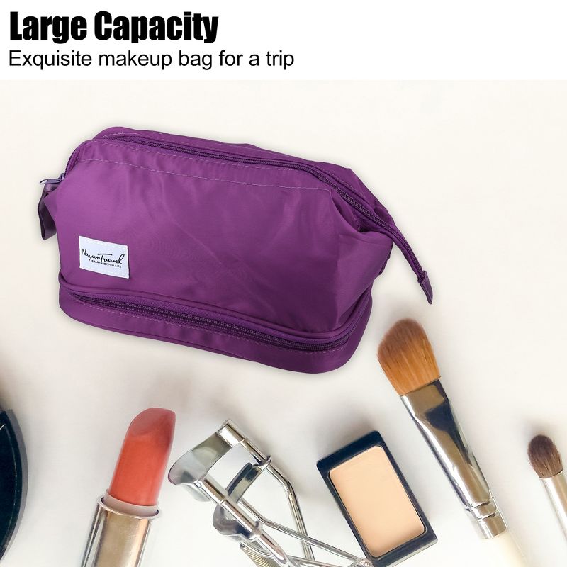 Unique Bargains Cosmetic Travel Bag Makeup Bag Waterproof Organizer Case Toiletry Bag for Women Nylon 27.5x19x15cm, 5 of 7