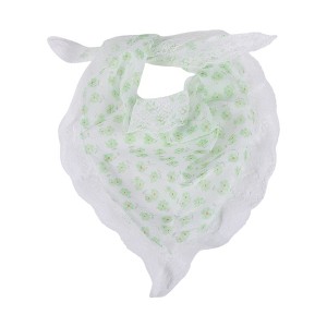 Unique Bargains Green Little Flower French Lace Triangle Bandana 1 Pc - 1 of 4