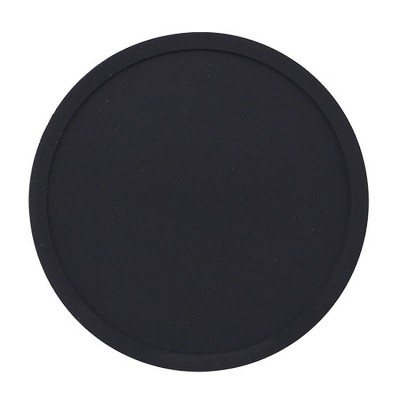 10cm Simple Round Thickened Silicone Coaster Anti-Slip Heat Insulation Anti-Scald Tea Cup Table Mat, Color: Classic Black