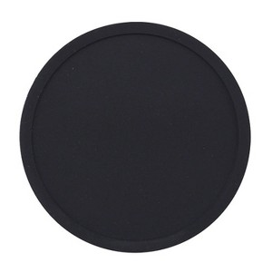 10cm Simple Round Thickened Silicone Coaster Anti-Slip Heat Insulation Anti-Scald Tea Cup Table Mat, Color: Classic Black - 1 of 4