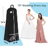 72'' Bridal Wedding Gown Garment Bag, 15'' Gusseted Cover with Shoe Pockets, Travel Storage for Prom Dresses - 2 of 4