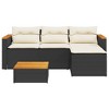 vidaXL 3 Piece Patio Sofa Set with Cushions Black Poly Rattan - 4 of 4