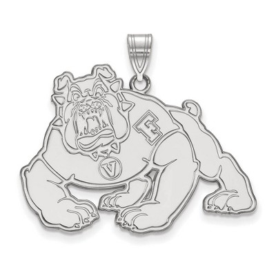 Black Bow Jewelry 10k White Gold California State Fresno Bulldogs NCAA Extra Large Pendant