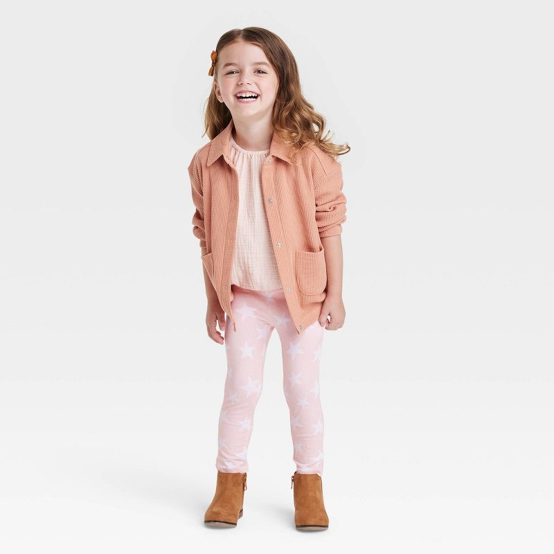 Grayson Mini Toddler Girls' Stars Jersey Leggings - Pink, 3 of 4