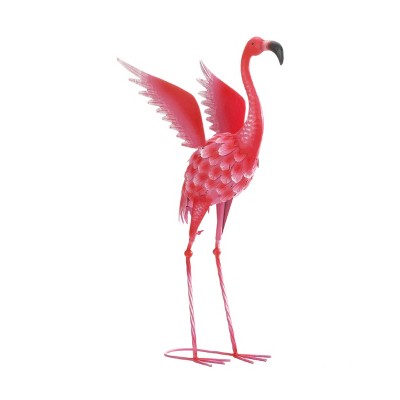 17" Iron Flying Flamingo Metal Décor Statue Pink - Zingz & Thingz