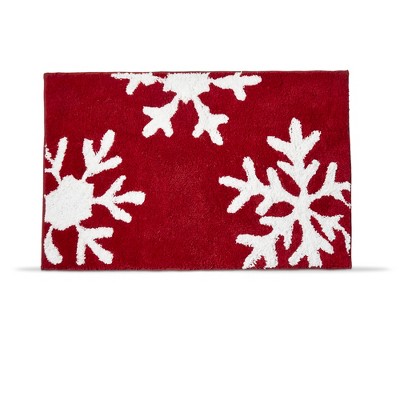 TAG 1'9" x 2'10" Red Snowflake 21' x 24' Cotton Christmas Indoor Floor Rug