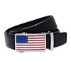 Steeltime Men's pu black leather belt with american flag buckle - 2 of 2