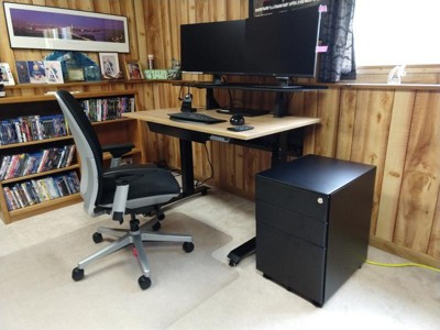 Stand Up Desk Store Under Desk Cable Management Tray Black Horizontal  Computer Cord Raceway and Modesty Panel (Black, 51)
