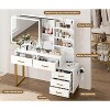Vanity Desk with Mirror and Adjustable Lights, Makeup Vanity Desk with Drawers, Built-in Power Outlet & USB, Makeup Table for Bedroom - 3 of 4