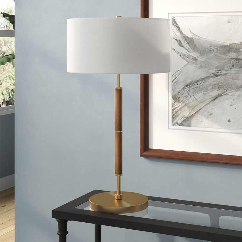 Hampton & Thyme 25" Tall 2-Light Table Lamp with Fabric Shade, 3 of 8