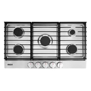 RCA R-CTGL365SS 36 in. Legacy Collection Drop-In Gas Cooktop, 5 Burners, Cast Iron Grates, Metal Knobs in Stainless Steel - 1 of 4