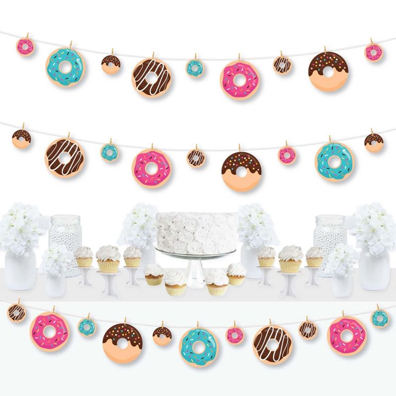 Big Dot of Happiness Donut Worry, Let's Party - Doughnut Party DIY Decorations - Clothespin Garland Banner - 44 Pieces, 1 of 8