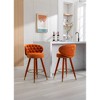 20.9" Velvet Counter Height Bar Stools Set of 2 with Solid Wood Legs and 360¡ã Swivel for Kitchen, Dining, or Bar - 3 of 4