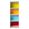 Hodedah Import 12 D x 16 W x 47 H Inch 4 Shelf Bookcase Storage Organizer Solution for Living Room, Bedroom, or Office, White and Rainbow - 2 of 4