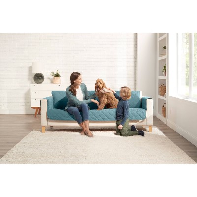 Reversible Sofa Furniture Protector Aqua/Gray - Sure Fit