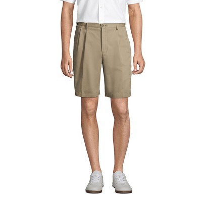 Lands' End Men's Traditional Fit Pleated 9 Inch No Iron Chino Shorts ...