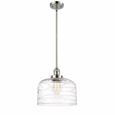 Bell - 1 Light Stem Hung Mini Pendant In Industrial Style-13 Inches Tall and 12 Inches Wide