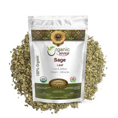 Organic Sage Leaf Cut & Sifted - 1/2 LBS