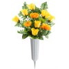 Novelty Plastic Round Bottom Memorial Vase, Stone Color, 9.75in (Pack of 1) - 2 of 4