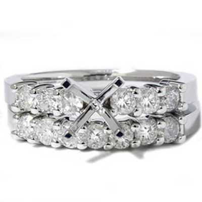 Pompeii3 1ct Diamond Engagement Matching Wedding Ring Setting