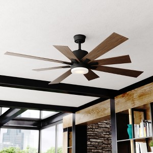 VAXCEL Crawford 60 in. 6 Blade Farmhouse Indoor Ceiling Fan with Light Kit and Remote - 1 of 4