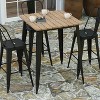 Merrick Lane Indoor/Outdoor Bar Top Table, 31.5" Square All Weather Poly Resin Top with Steel base - 3 of 4