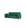 Akoasm Convertible Velvet Sofa for Small Living Rooms, Bedrooms & Offices-Green - 4 of 4