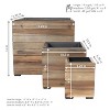 Sunnydaze Indoor/Outdoor Square Acacia Wood Planter Box with Plastic Liner - 3pk - 3 of 4