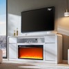 70" Modern Fireplace TV Stand, Entertainment Center for TVs Up to 80", Wood Media Console with 2 Drawers & 2 Doors - 2 of 4