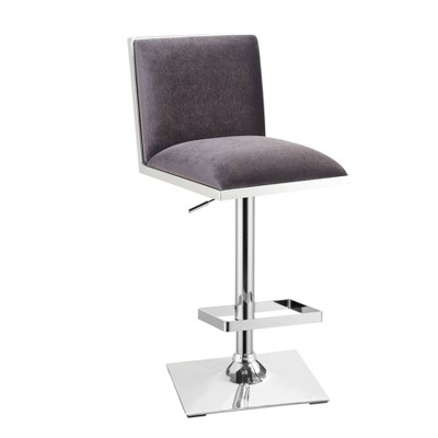 Kassel Contemporary Cushioned Swivel Adjustable Barstool Gray - HOMES: Inside + Out