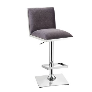 Kassel Contemporary Cushioned Swivel Bar Stool Gray - HOMES: Inside + Out, Dark Gray