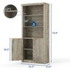 Book Shelf and Bookcase,31.5" Wide Bookshelf with Drawer and Doors,Farmhouse Book Case with Storage,Wood Storage Cabinet with 5 Tier Display Shelves - 2 of 4